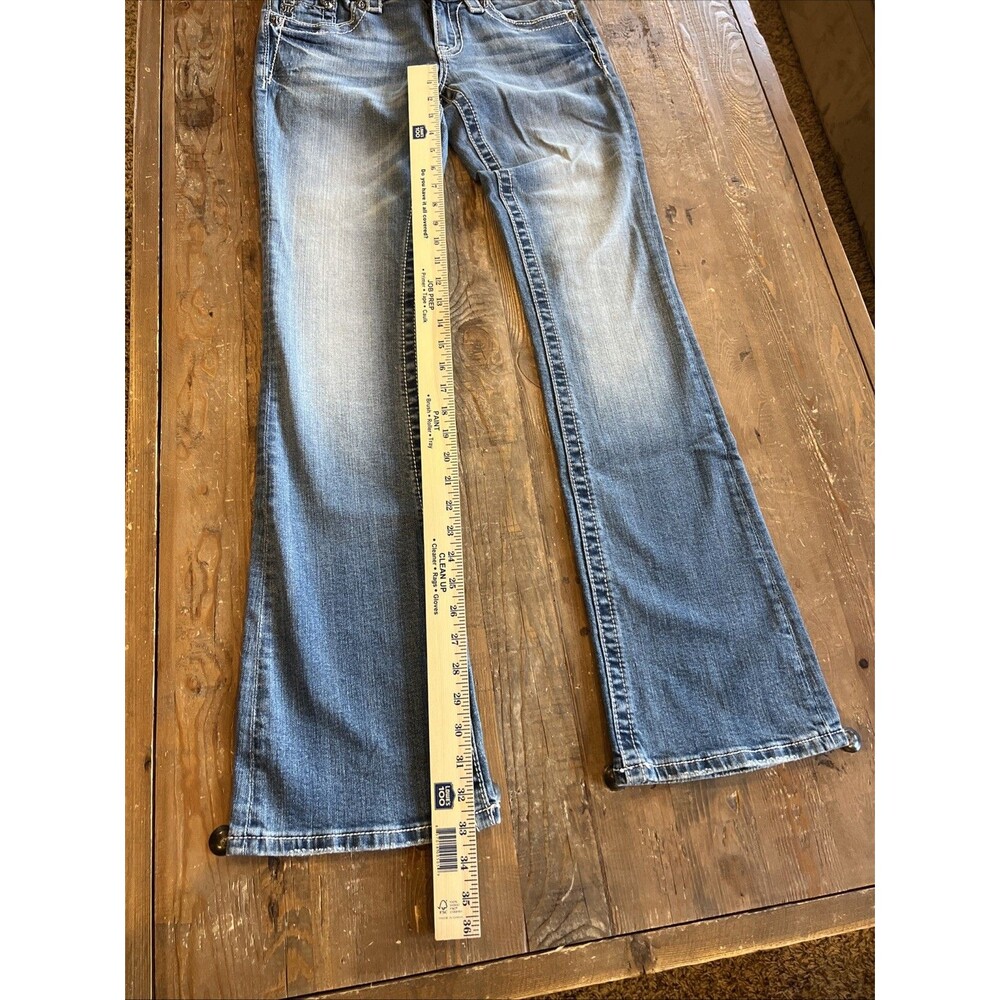 MISS ME Jeans Womens 27 Blue Bootcut Embellished Pockets Flare JP5182B10 EUC - Picture 6 of 16